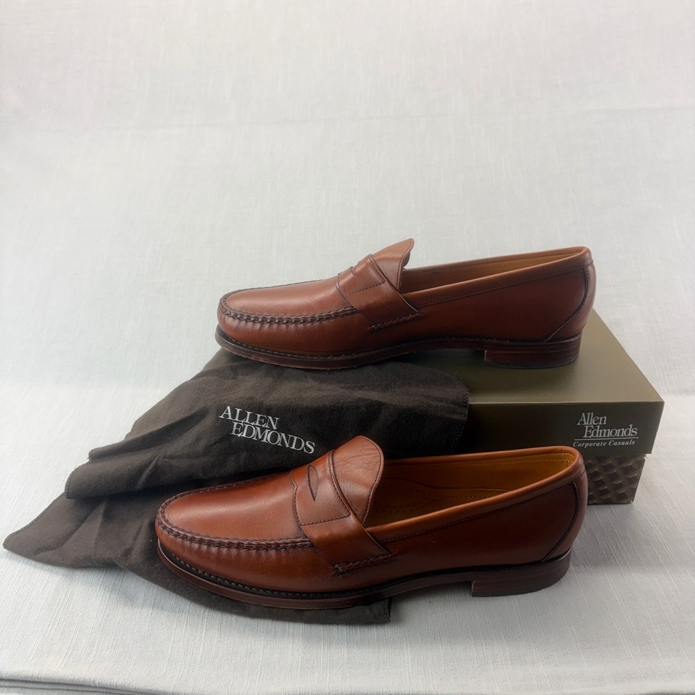 Allen Edmonds Loafers Mens 14 B Paxton Brown Leather Penny Loafer USA Made